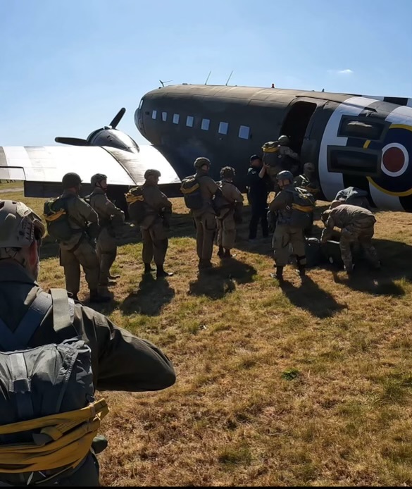 Jump team loading onto C-47 “Pegasus,” Jacob and I made 3 out of 4 jumps from the aircraft.